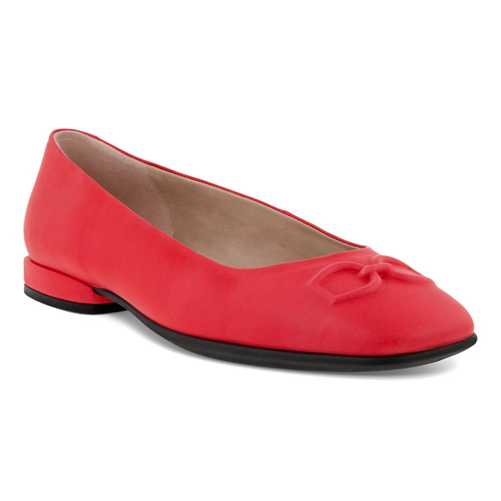 ECCO Womens Ballerinas Red - Anal Squareds - SPZ-548610